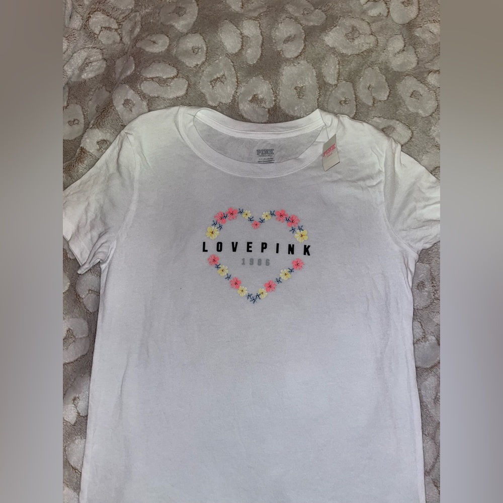 PINK Victoria’s Secret floral heart shirt